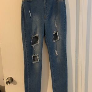 Distressed Blue Jeans for Women